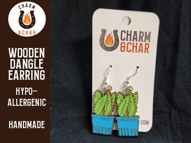 Succulent Dangle Earring - Plant Lover Fashion Earring - Dangle Earring - Charm and Char